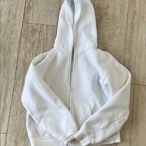 Aritzia women’s white sweatshirt, cozy fleece perfect fit large